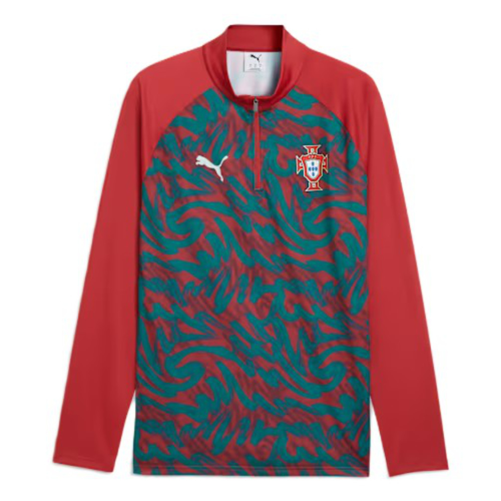 '26-'27 Portugal Warm Up 1/4 Zip Top (Red) Polyester Made By: Puma Men's Red 3XL