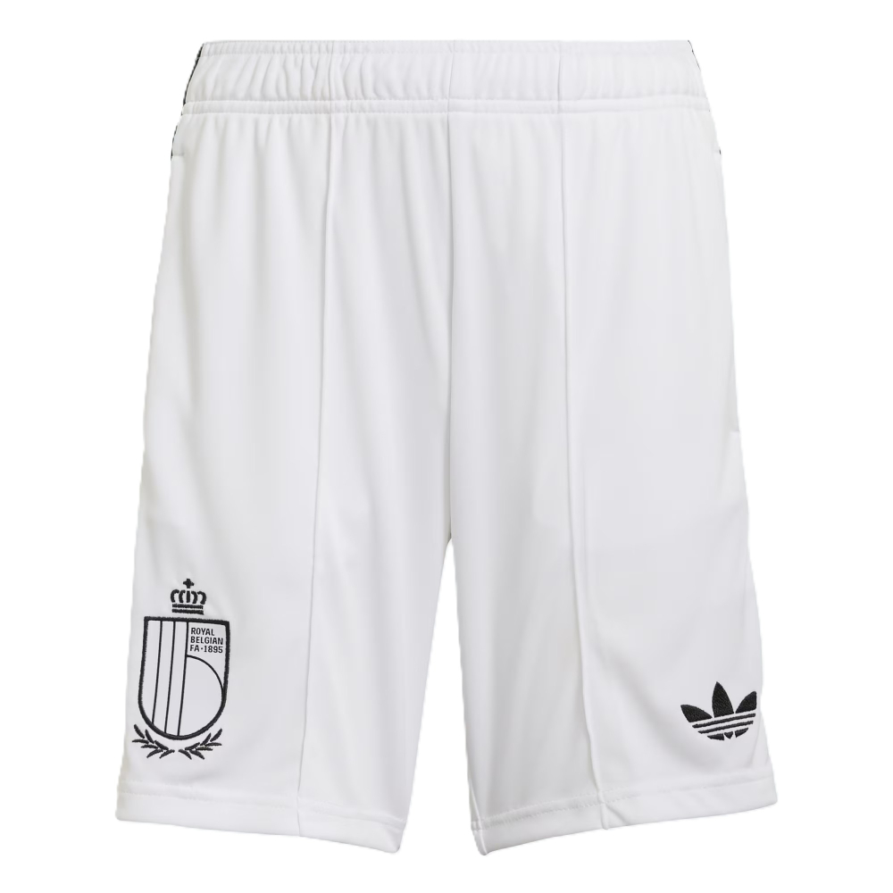 '26-'27 Belgium Away Shorts (White) - Kids Polyester Made By: Adidas Unisex Kids White 22 Waist