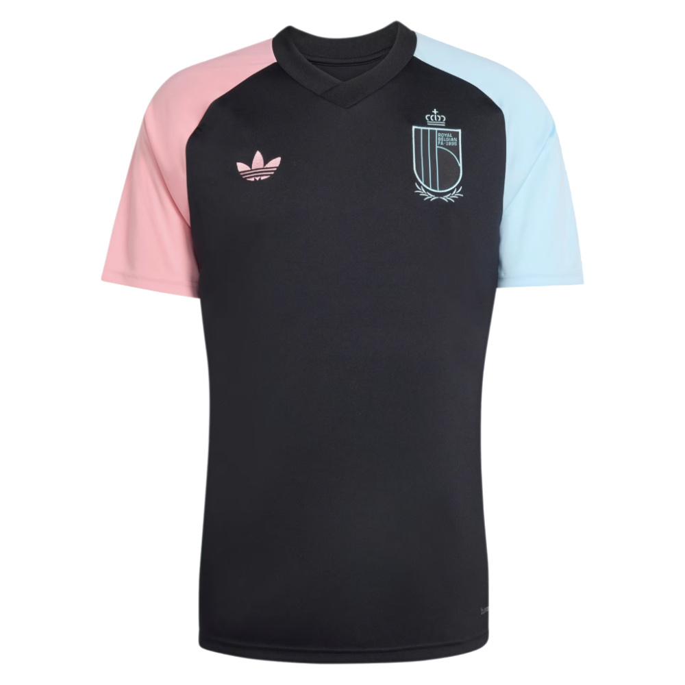 '26-'27 Belgium Away Pre-Match Shirt (Black) Kids Polyester Made By: Adidas Unisex Kids Black Extra Large