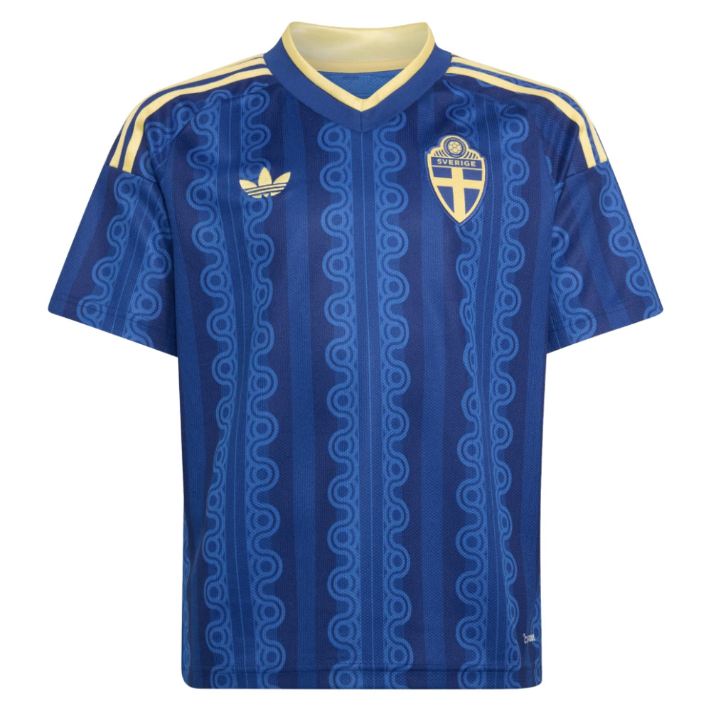 '26-'27 Sweden Away Shirt (Kids) Polyester Made By: Adidas Unisex Kids Blue Size 9-10