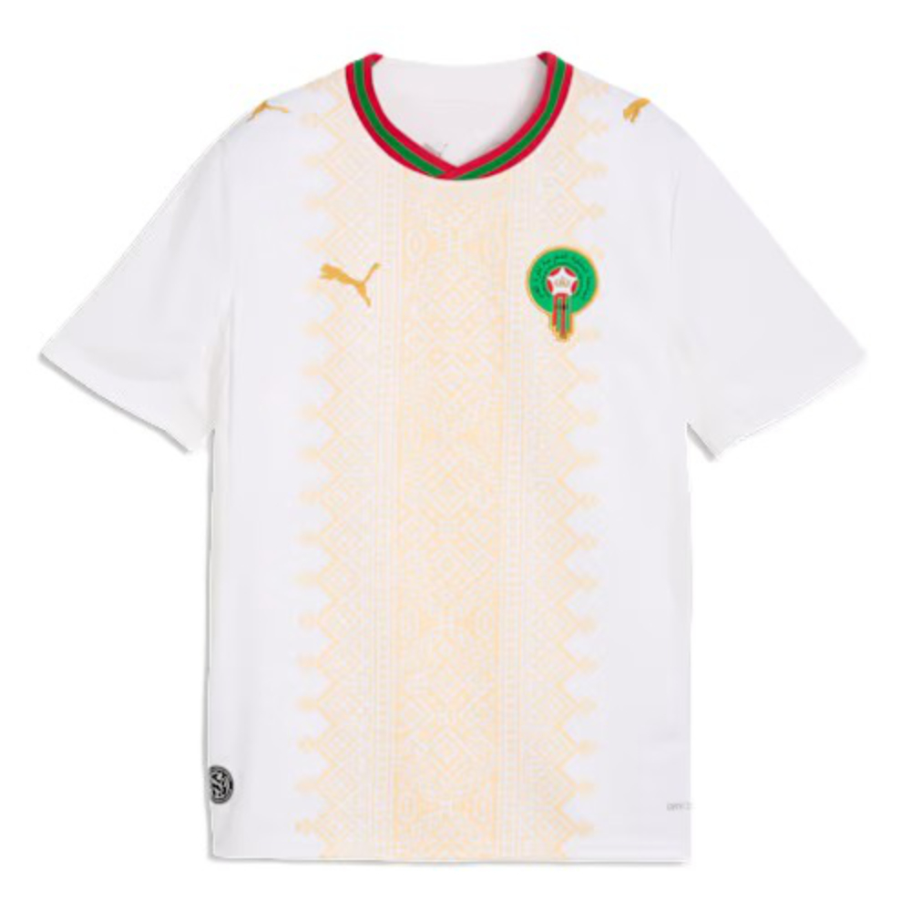 '26-'27 Morocco Away Shirt (Kids) 7-8 Polyester Made By: Puma Unisex Kids White Extra Small