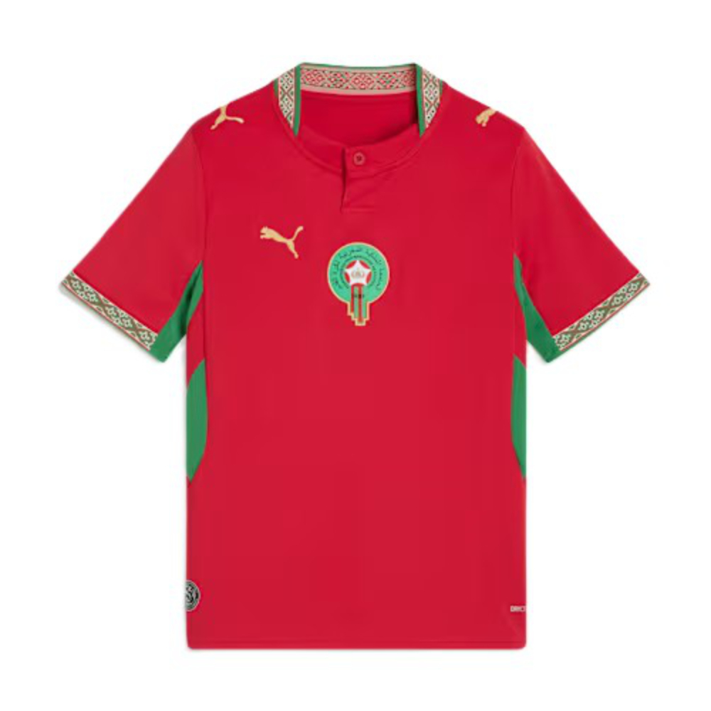 '26-'27 Morocco Home Shirt (Kids) 7-8 Polyester Made By: Puma Unisex Kids Red Size 9-10 - Image 2