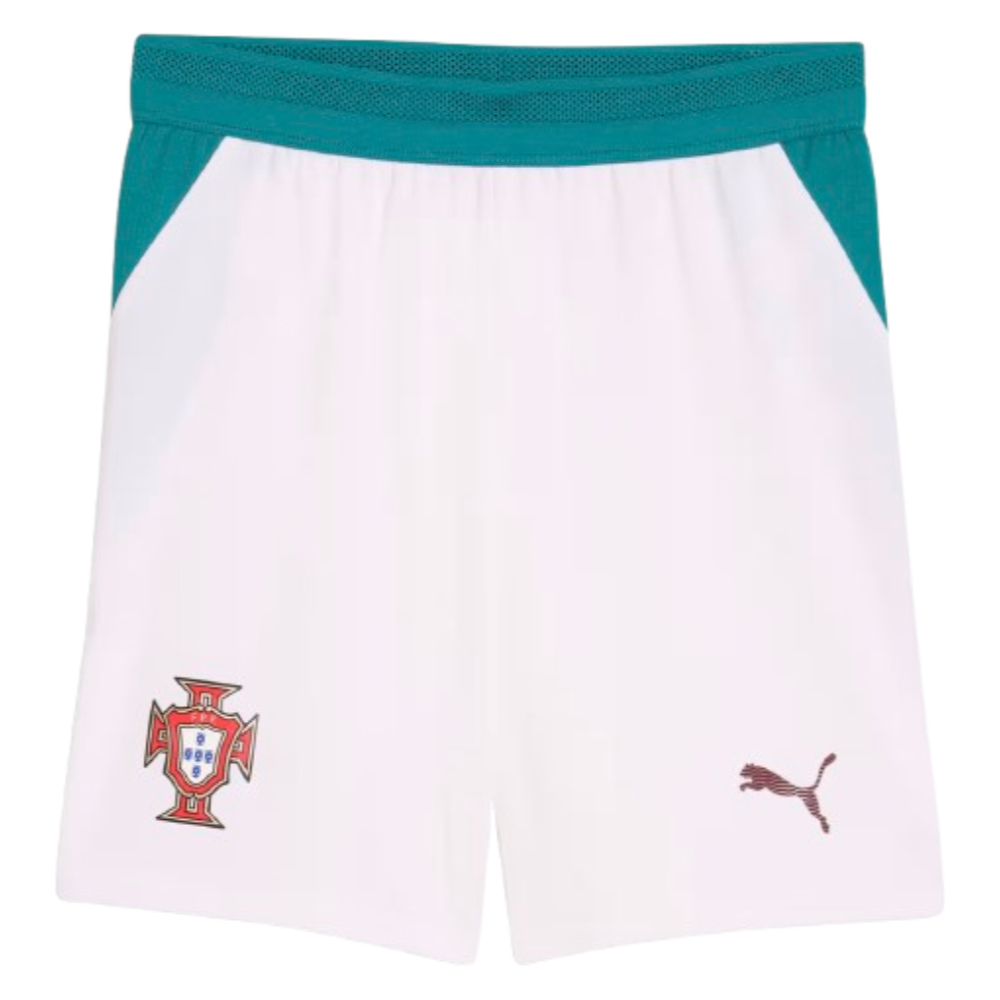 '26-'27 Portugal Away Shorts (White) - Kids Polyester Made By: Puma Unisex Kids White 24 Waist