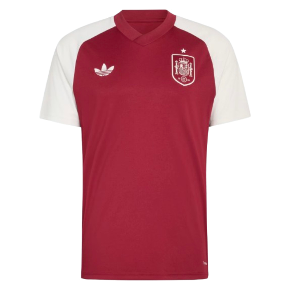 '26-'27 Spain Away Pre-Match Shirt (Burgundy) Polyester Made By: Adidas Men's Red Medium