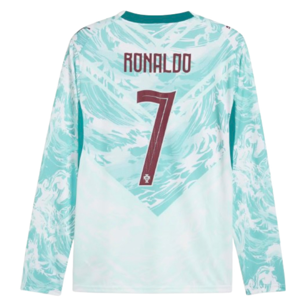 '26-'27 Portugal Long Sleeves Ronaldo Away Shirt Polyester Cristiano Ronaldo Made By: Puma Men's White Xxl