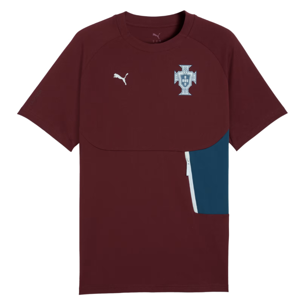 '26-'27 Portugal Pumatech Pocket Tee (Ruby) Polyester Men's Red Extra Large