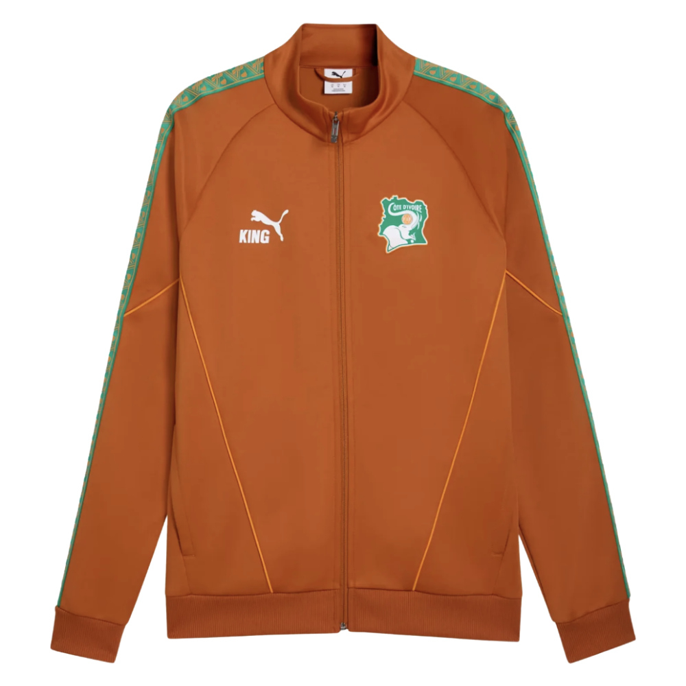 '26-'27 Ivory Coast King Anthem Jacket (Warm Chestnut) Polyester Made By: Puma Men's Orange Large