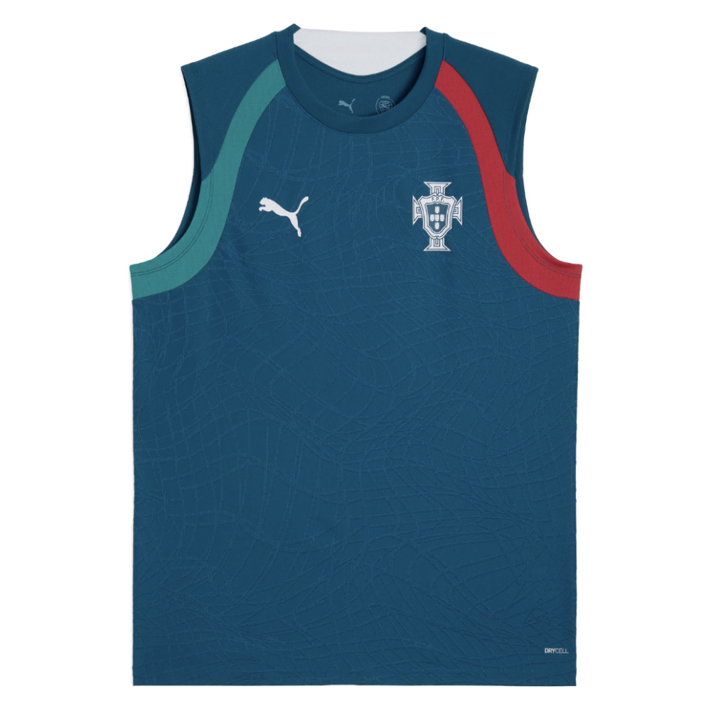 '26-'27 Portugal Sleeveless Training Jersey (Ocean Tropic) Polyester Made By: Puma Men's Green Extra Large