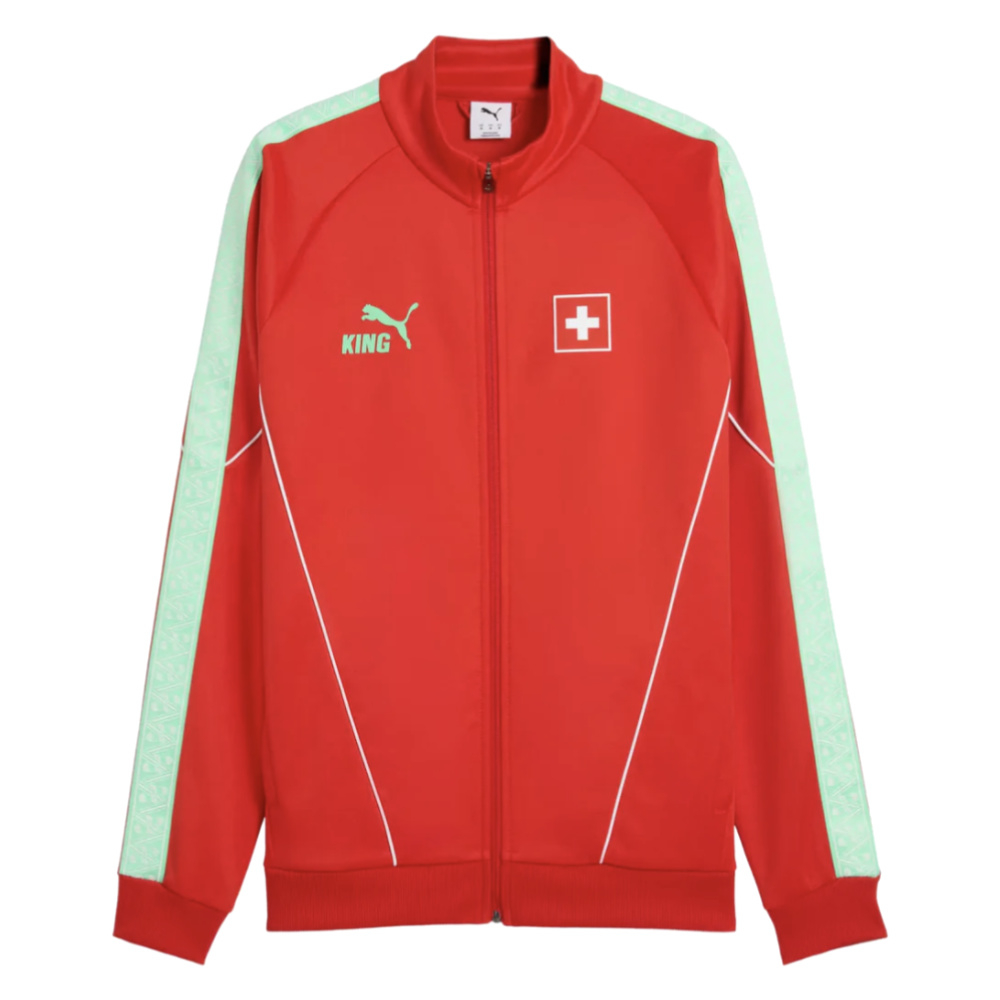 '26-'27 Switzerland King Anthem Jacket (Red) Polyester Made By: Puma Men's Red Xxl