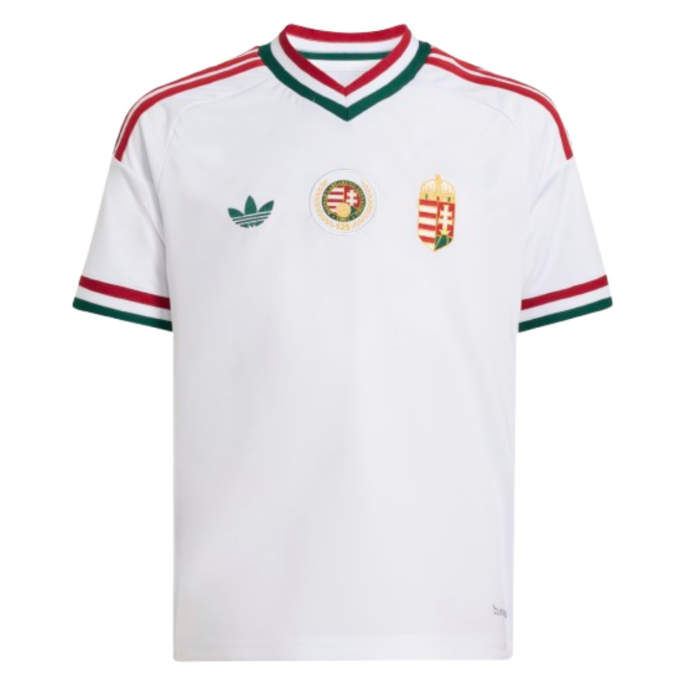 '26-'27 Hungary Away Shirt (Kids) 7-8 Polyester Made By: Adidas Unisex Kids White Size 9-10