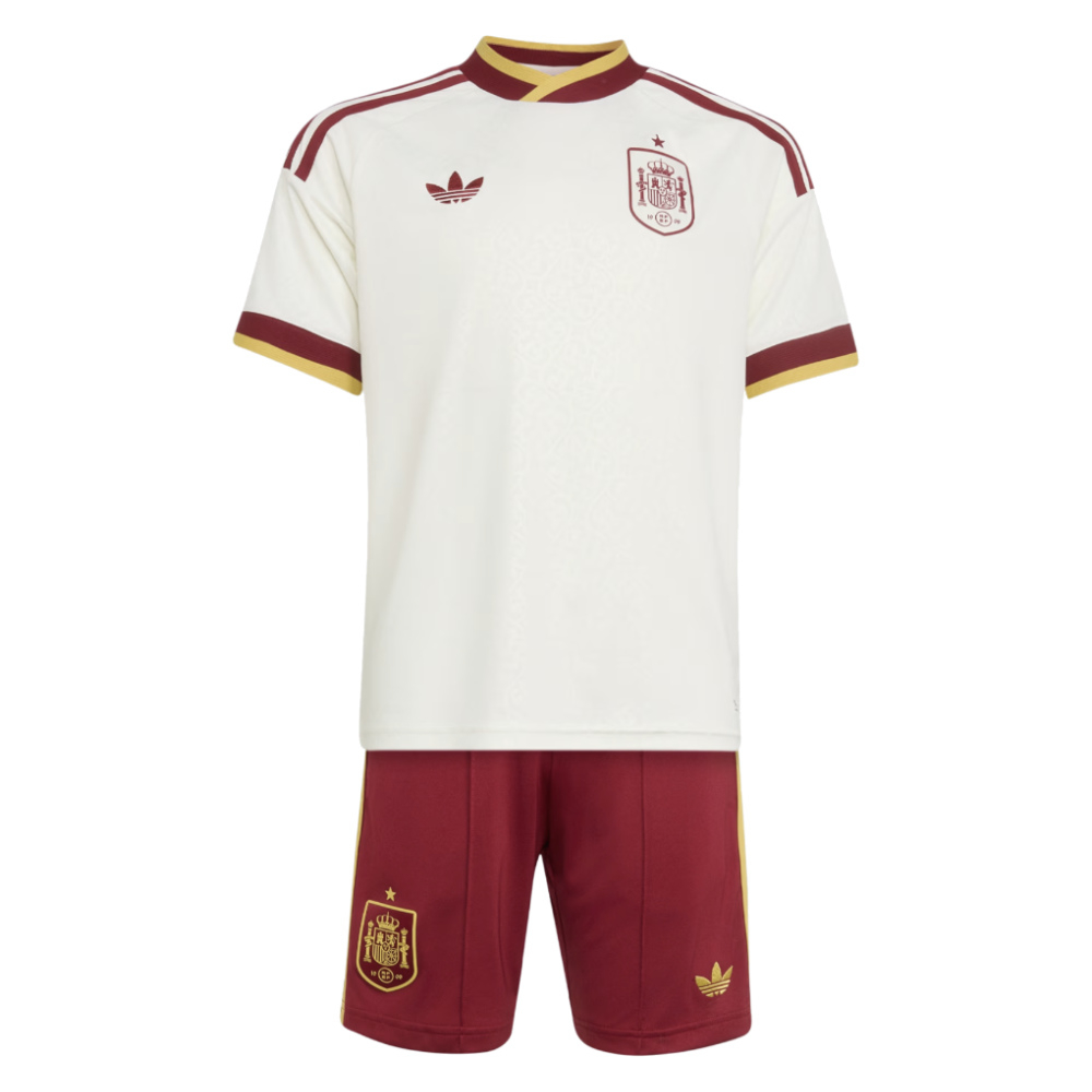 '26-'27 Spain Away Youth Kit Kids Polyester Made By: Adidas Unisex Kids White Size 7-8