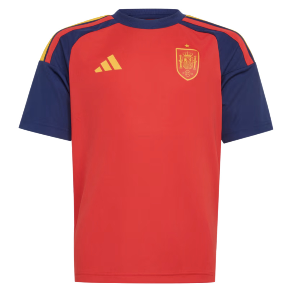 '26-'27 Spain Home Fan Jersey (Kids) 7-8 Polyester Made By: Adidas Unisex Kids Red Size 9-10