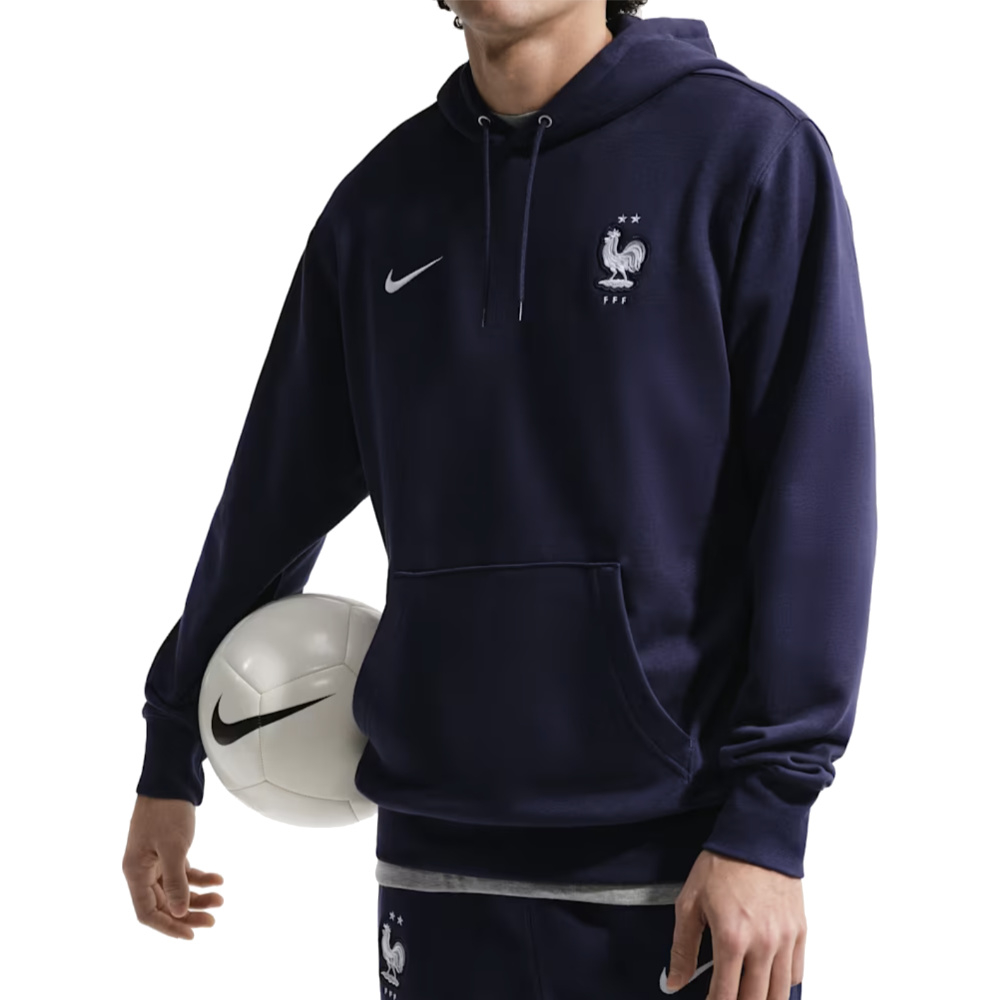 '26-'27 France Nsw Club Hoodie (Blackened ) Polyester Made By: Nike Men's Blue Xxl