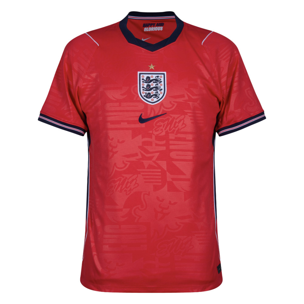 '26-'27 England Away Shirt (Kids) Polyester Made By: Nike Unisex Kids Red Extra Small