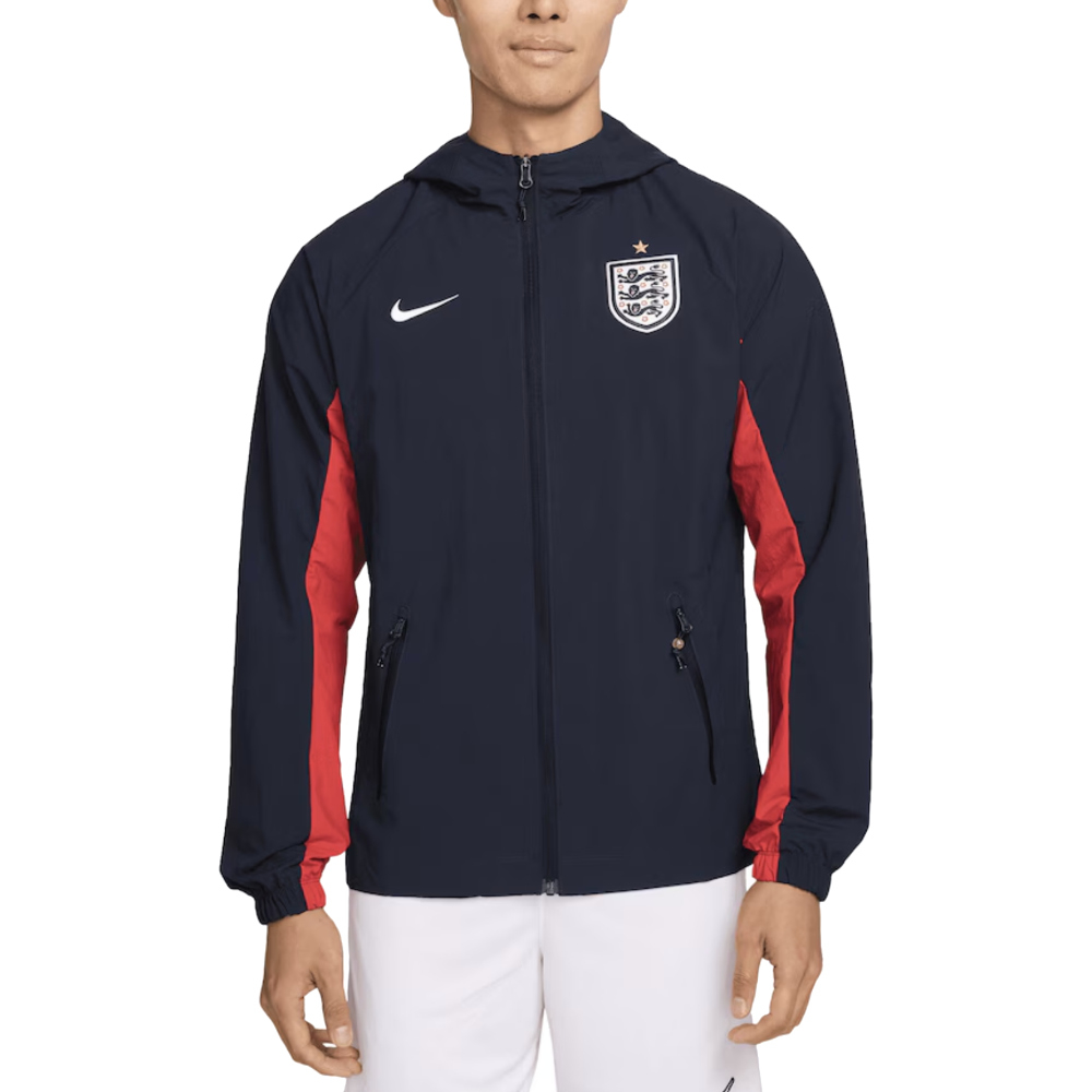 '26-'27 England All-Weather Awf Woven Jacket (Obsidian) Polyester Made By: Nike Men's Navy Large