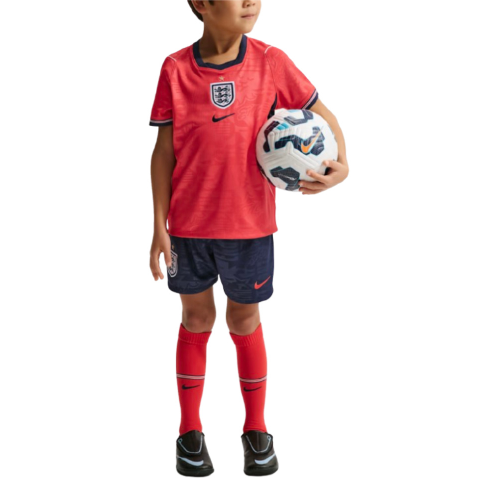 '26-'27 England Away Mini Kit Kids Polyester Made By: Nike Unisex Kids Red Extra Large
