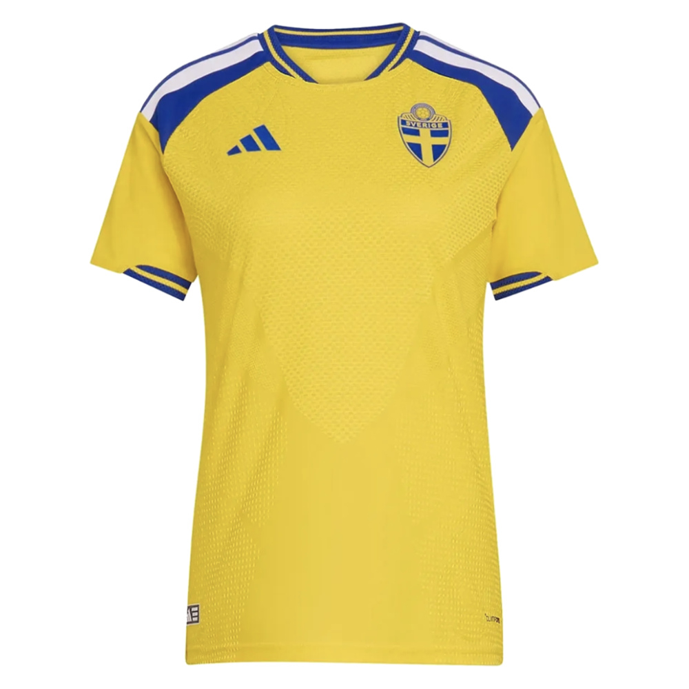 '26-'27 Sweden Authentic Home Shirt () Polyester Made By: Adidas Women's Yellow Medium
