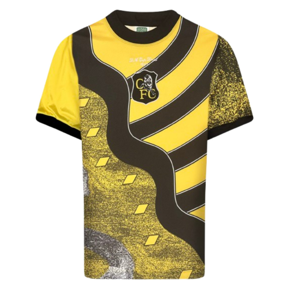 Chelsea 1997 Fa Cup Final Retro Goalkeeper Shirt Polyester Made By: Score Draw Men's Yellow Large