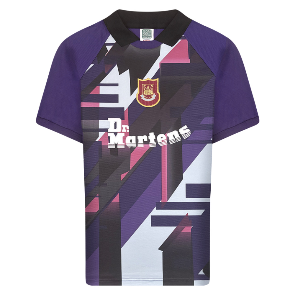 West Ham United 1998 Away Retro Goalkeeper Shirt Polyester Made By: Score Draw Men's Purple Large