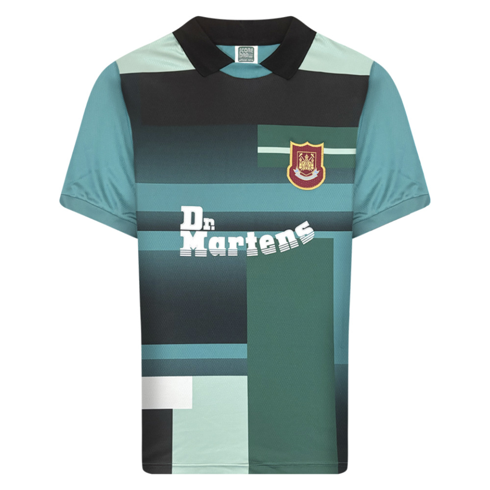 West Ham United 1998 Home Retro Goalkeeper Shirt Polyester Made By: Score Draw Men's Green Large