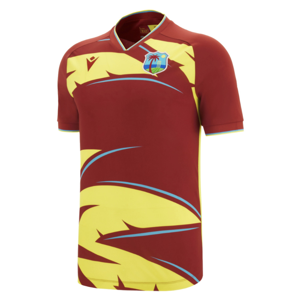 2026 West Indies Cricket T20 Match Shirt Ss Polyester Made By: Macron Men's Red 3XL