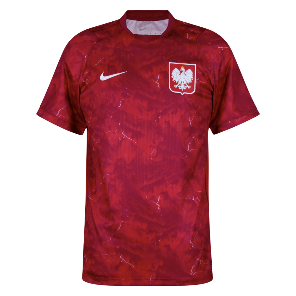 '26-'27 Poland Away Shirt Polyester Made By: Nike Men's Red Large