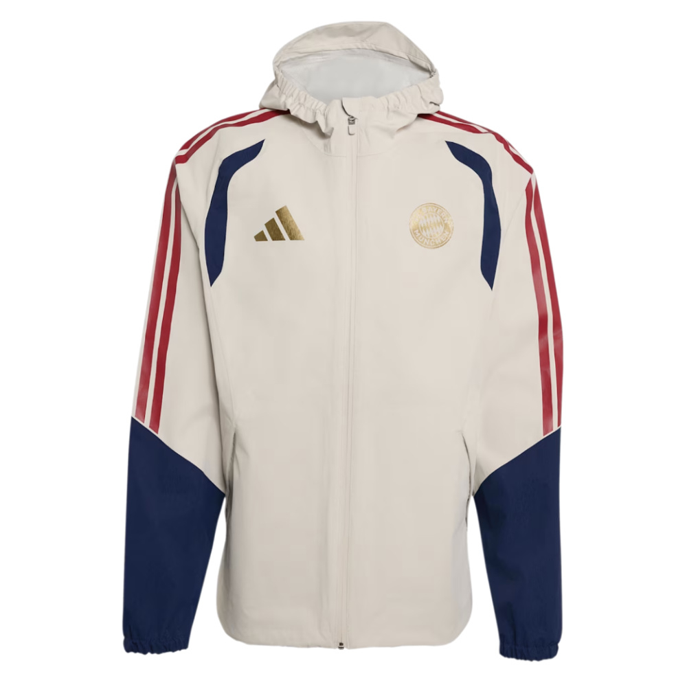 '26-'27 Bayern Munich Rainjacket (Alumina) Polyester Made By: Adidas Men's Grey Medium