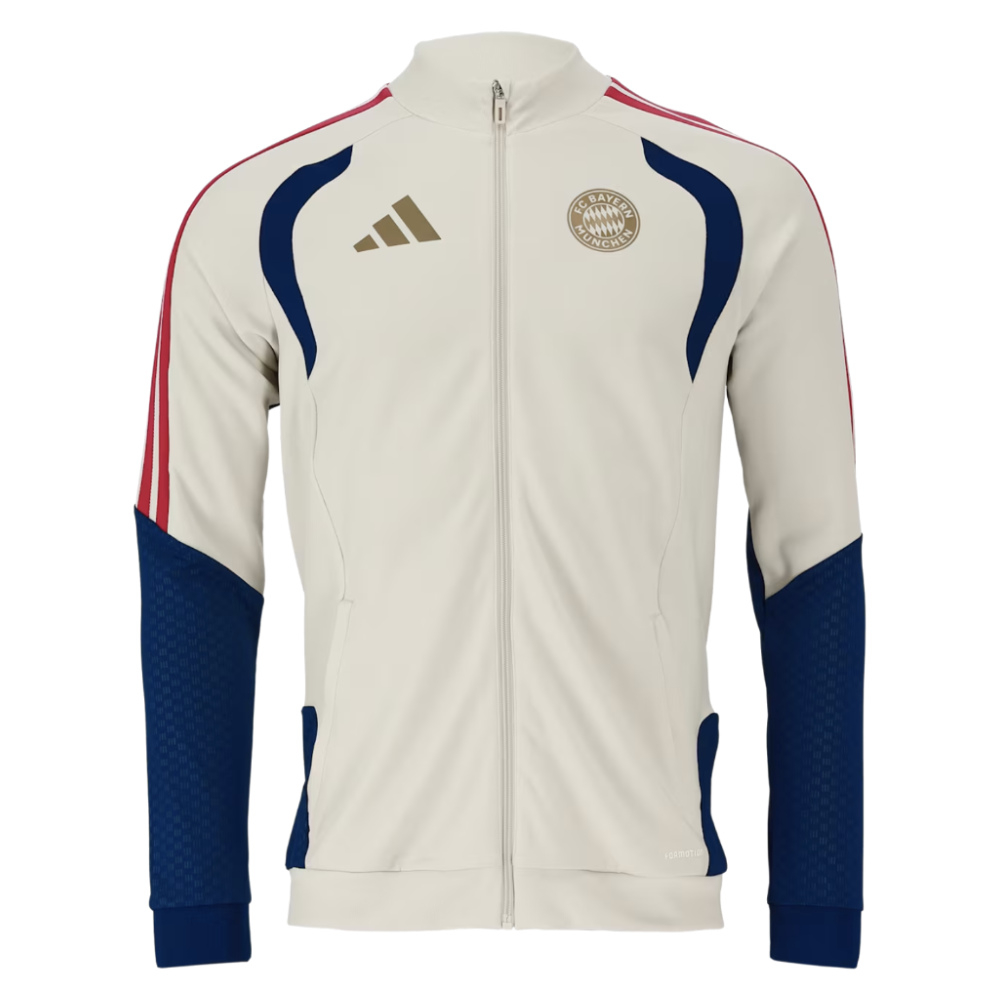 '26-'27 Bayern Munich Track Jacket (Alumina) Polyester Made By: Adidas Men's Cream Medium