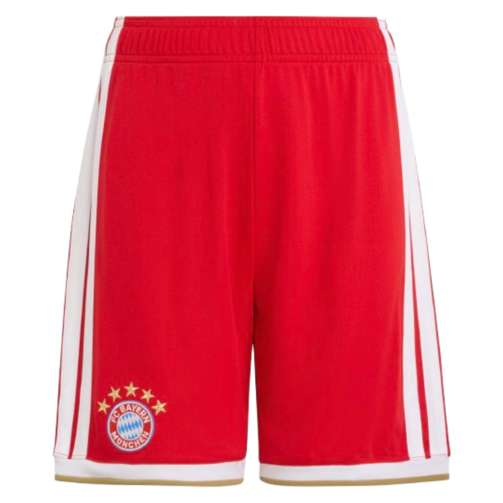 '26-'27 Bayern Munich Home Shorts (Red) - Kids Polyester Made By: Adidas Unisex Kids Red 22 Waist