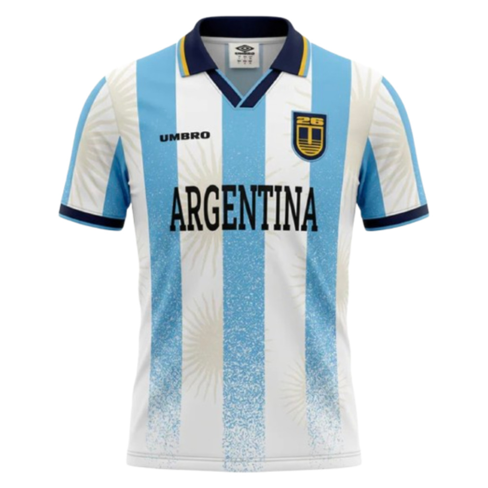 Umbro Argentina World Cup 26 Football Shirt Polyester Made By: Adidas Men's Blue Extra Large