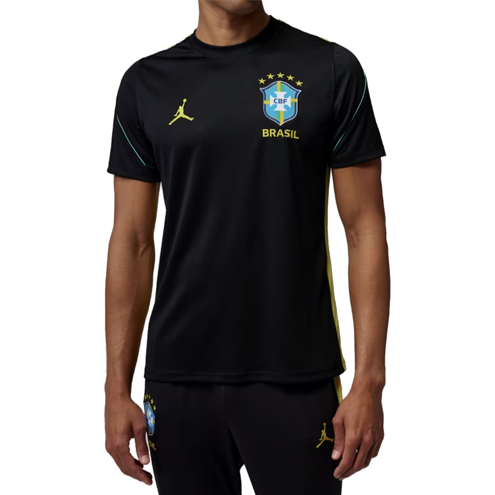 '26-'27 Brazil Strike Jordan Dri-Fit Training Shirt (Black) Polyester Made By: Nike Men's Black Extra Large