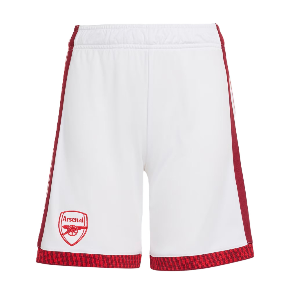 '26-'27 Arsenal Home Shorts (White) - Kids 22 Waist Polyester Made By: Adidas Unisex Kids White 28 Waist