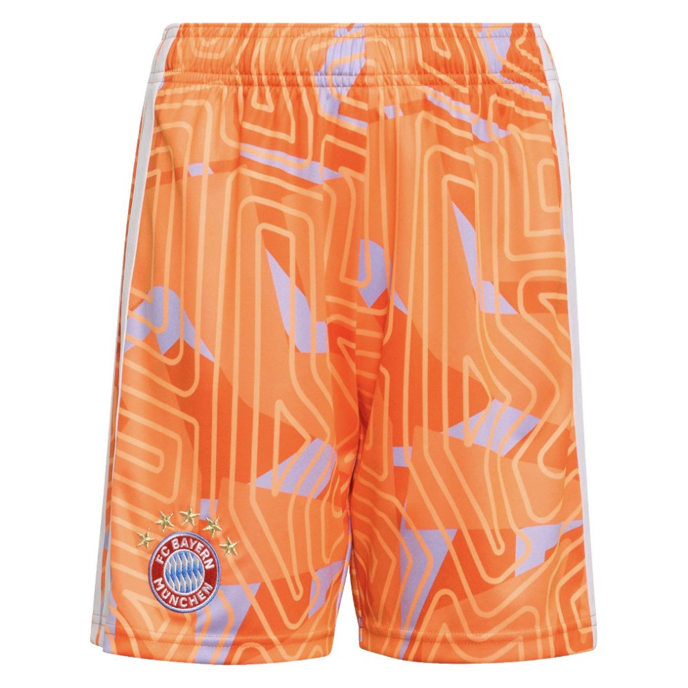 '26-'27 Bayern Munich Home Goalkeeper Shorts (Orange) - Kids 22 Waist Polyester Made By: Adidas Unisex Kids Orange 26 Waist