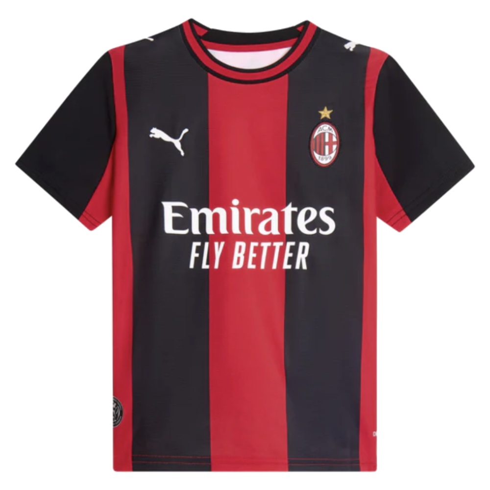 '26-'27 Ac Milan Home Shirt (Kids) 7-8 Polyester Made By: Puma Unisex Kids Red Size 9-10