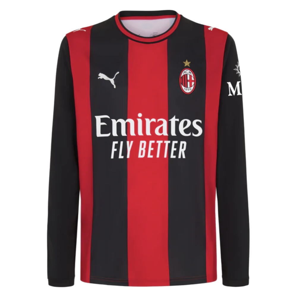 '26-'27 Ac Milan Long Sleeve Home Shirt Polyester Made By: Puma Men's Red Large