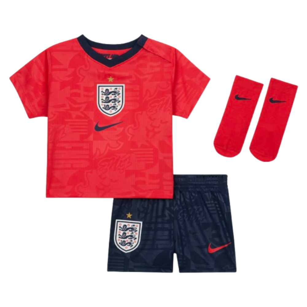 '26-'27 England Away Baby Kit Toddler's 3-6 Mo Polyester Made By: Nike Unisex Toddler Red 24-36 Mo
