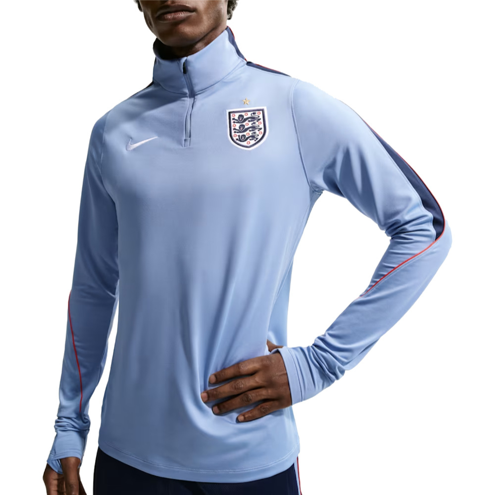 '26-'27 England Dri-Fit Strike 1/4 Zip L/S Drill Top (Work ) Polyester Made By: Nike Men's Blue Extra Large