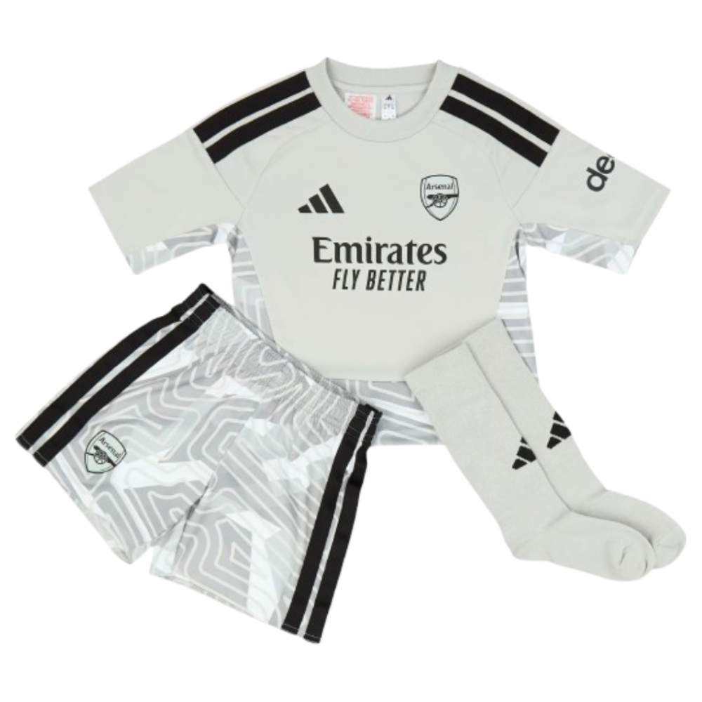 '26-'27 Arsenal Home Goalkeeper Mini Kit (Grey) Toddler's 2-3 Toddler Polyester Made By: Adidas Unisex Toddler Grey 18-24 Mo