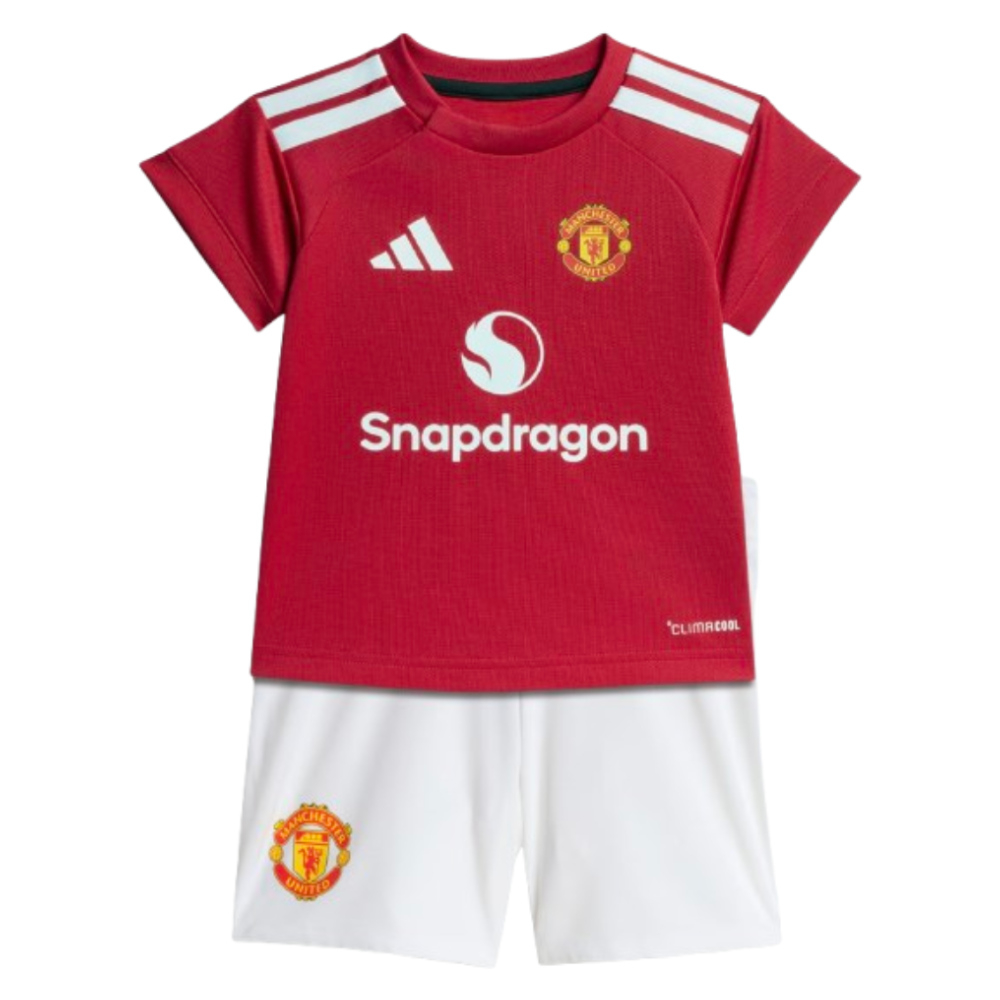 '26-'27 Man Utd Home Baby Kit Toddler's Polyester Manchester United Made By: Adidas Unisex Toddler Red 3-6 Mo