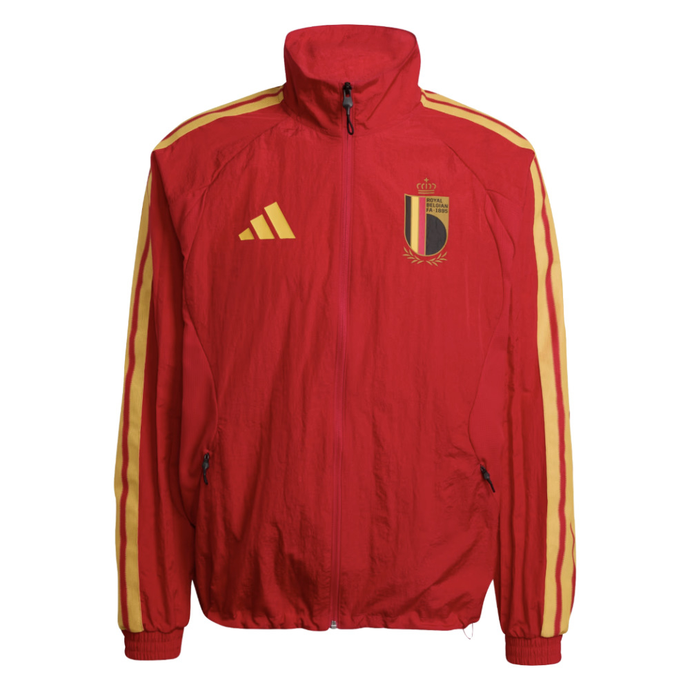'26-'27 Belgium Anthem Jacket (Red) Polyester Made By: Adidas Men's Red Medium