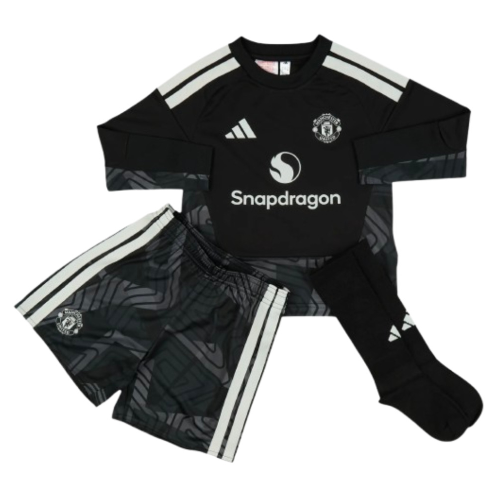 '26-'27 Man Utd Home Goalkeeper Mini Kit Toddler's Polyester Manchester United Made By: Adidas Unisex Toddler Black 2-3 Toddler