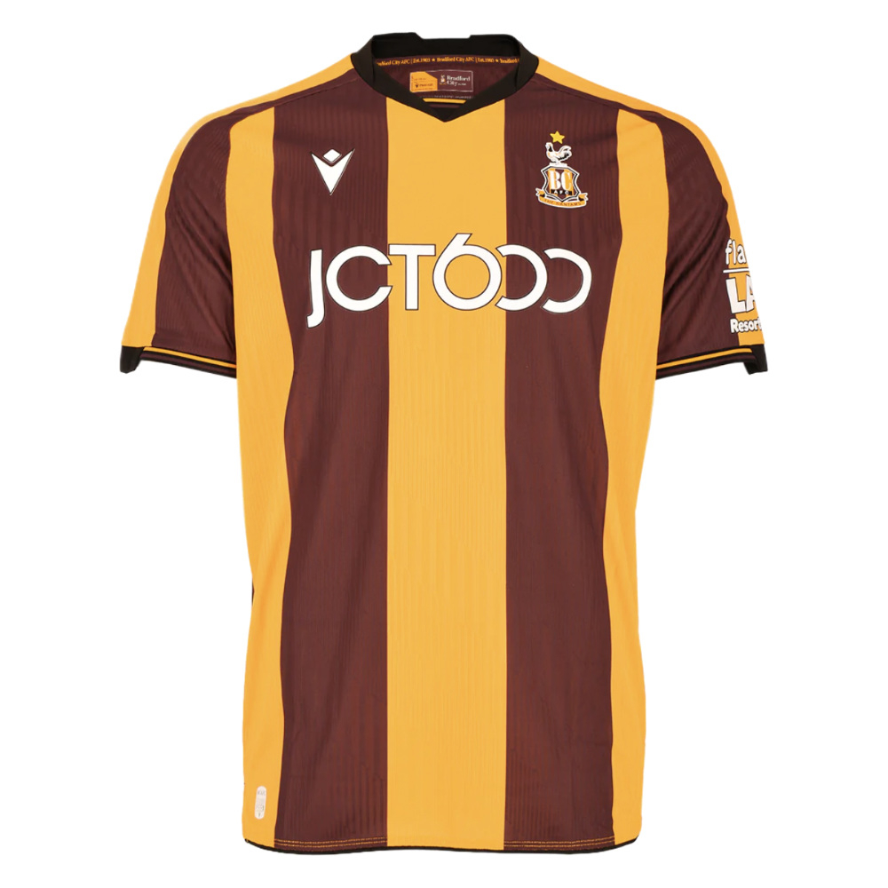 '26-'27 Bradford City Home Shirt Polyester Made By: Macron Men's Claret Medium