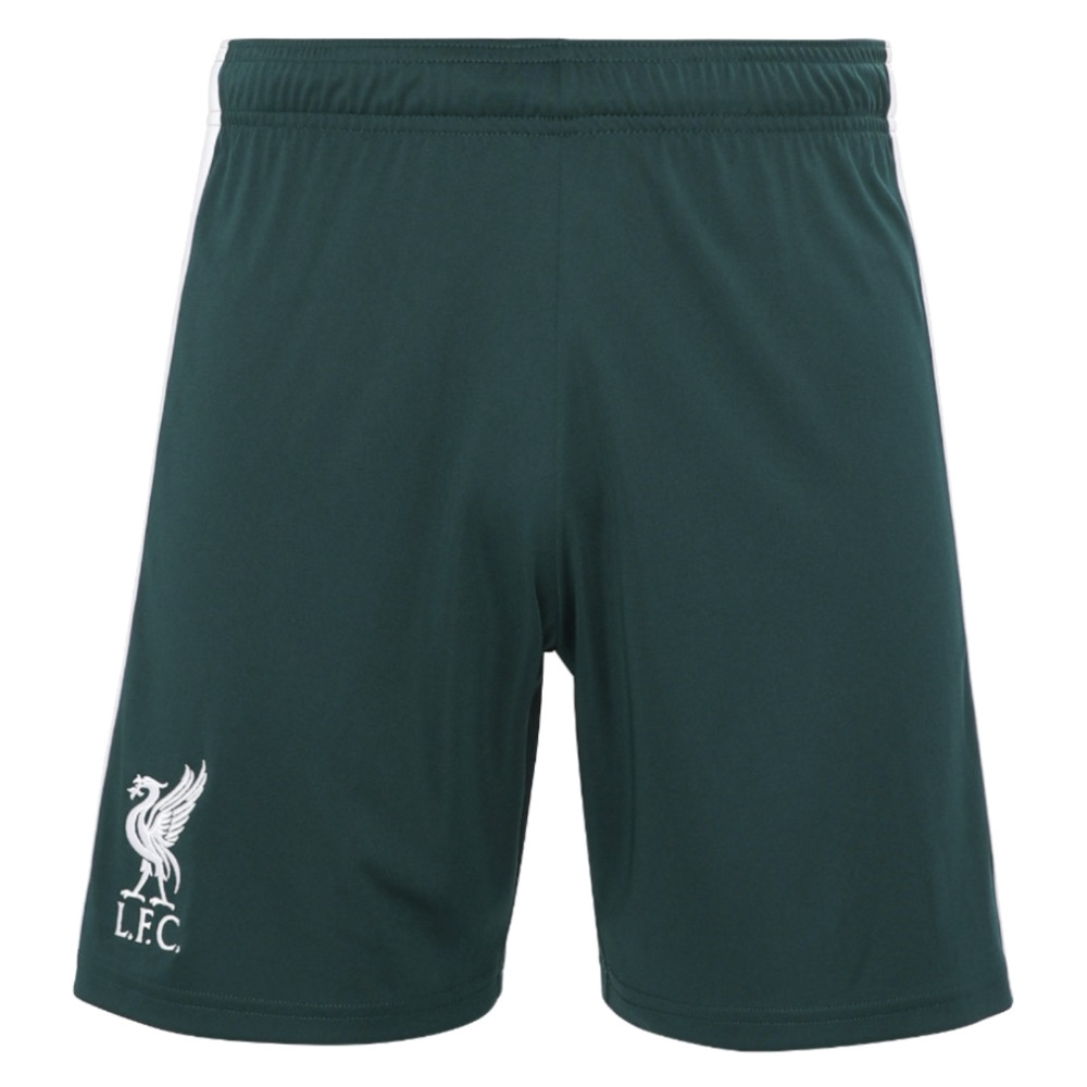 '26-'27 Liverpool Home Goalkeeper Shorts (Aurora Ivy) - Kids 22 Waist Polyester Made By: Adidas Unisex Kids Green 24 Waist