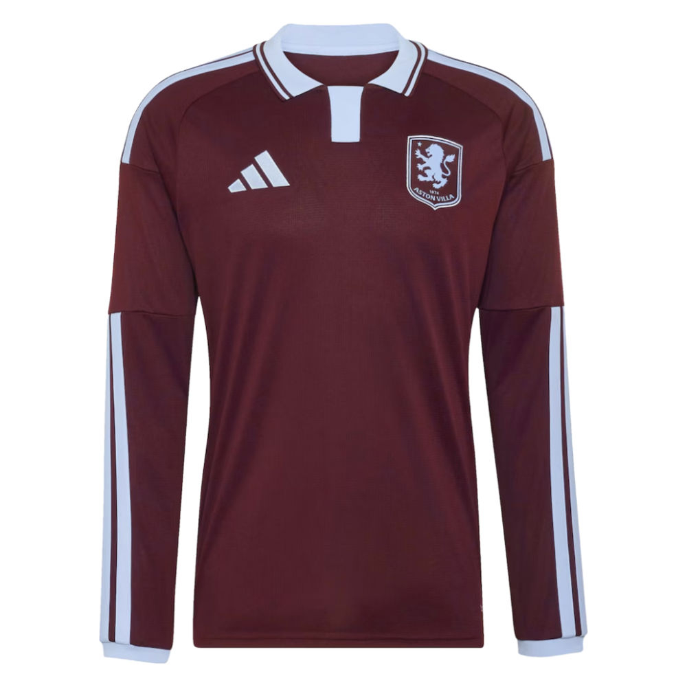 '26-'27 Aston Villa Long Sleeve Home Shirt Polyester Made By: Adidas Men's Claret Large