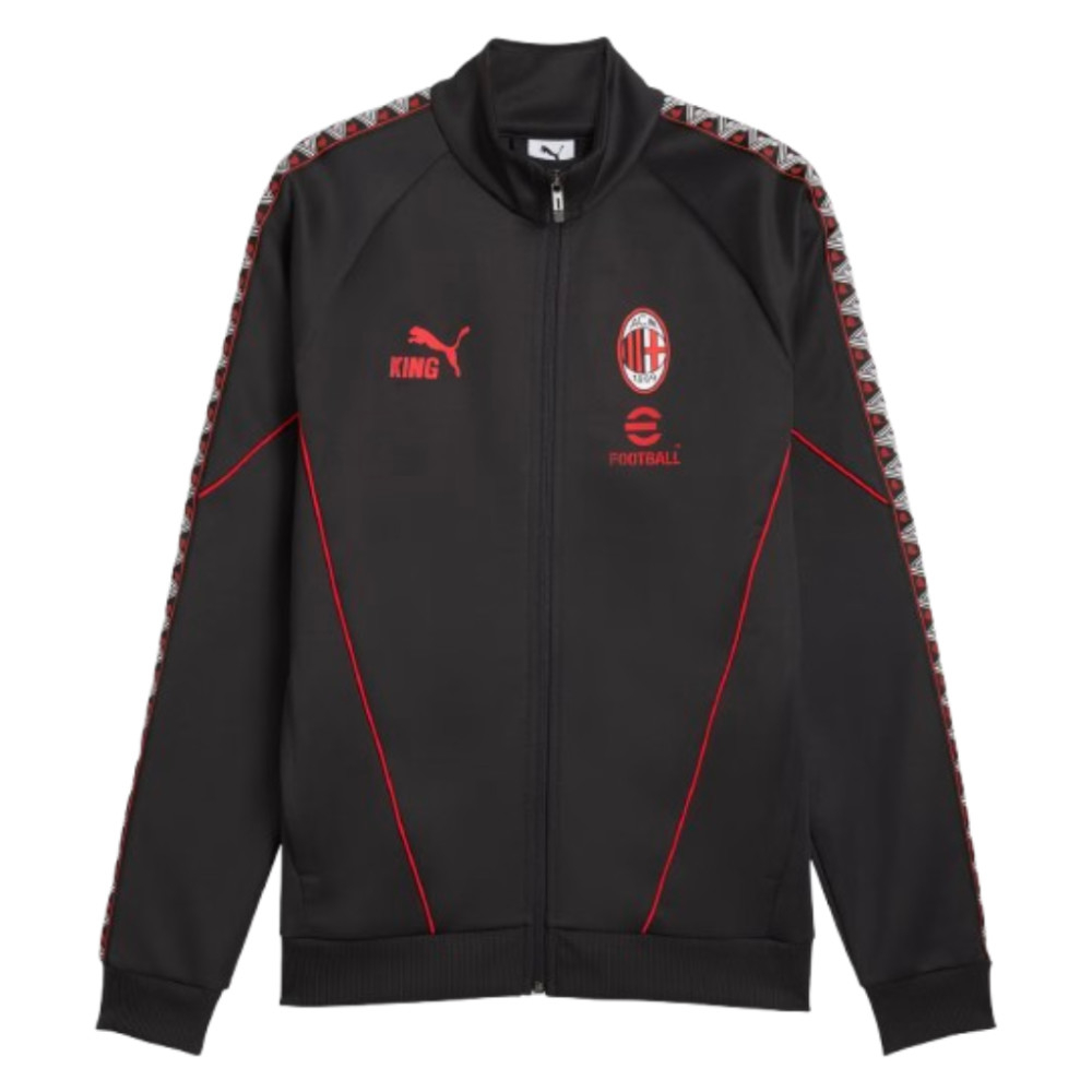 '26-'27 Ac Milan King Anthem Jacket (Flat Dark Gray) Polyester Made By: Puma Men's Black Large