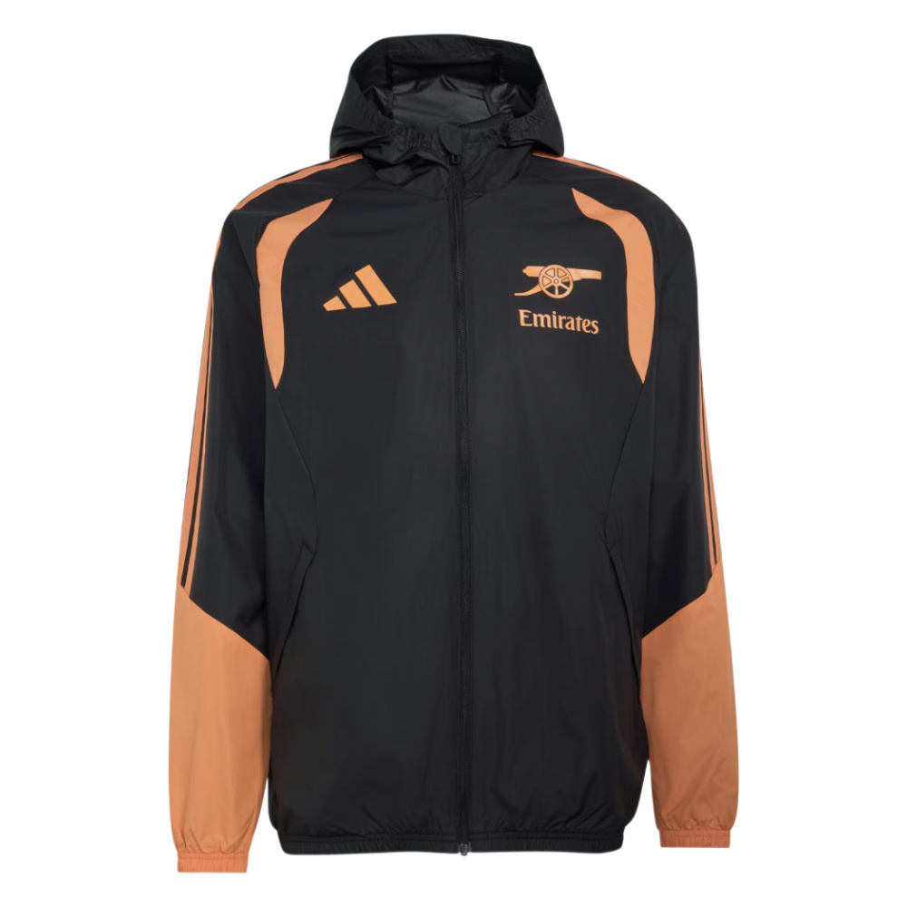 '26-'27 Arsenal Allweather Jacket (Black) Polyester Made By: Adidas Men's Black 3XL