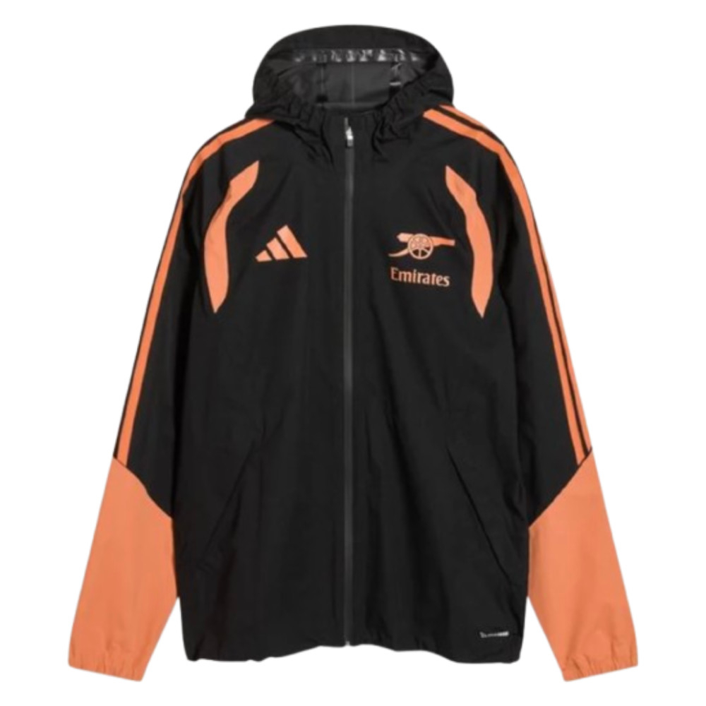 '26-'27 Arsenal Rain Jacket (Black) Polyester Made By: Adidas Men's Black 3XL