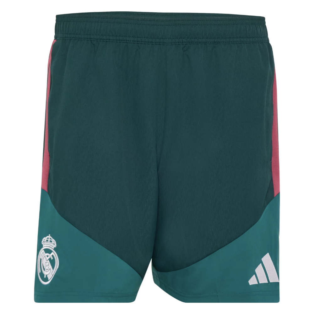 '26-'27 Real Madrid Downtime Shorts (Aurora Ivy) Polyester Made By: Adidas Men's Green Medium