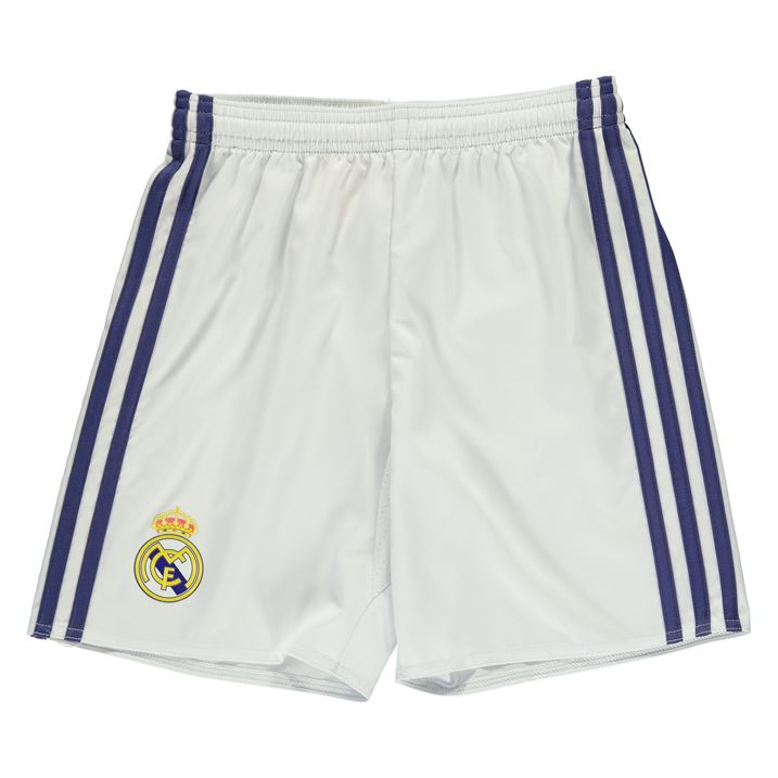 Click to view product details and reviews for 2016 2017 Real Madrid Adidas Home Shorts White Kids.