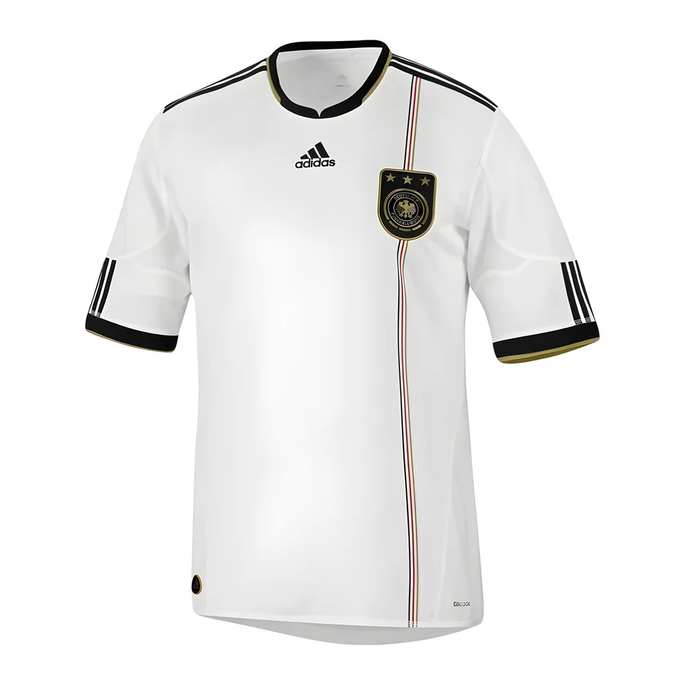 '10-'11 Germany Home Shirt (9-10Y) (Excellent) Kids Polyester Made By: Adidas Unisex Kids White Size 9-10